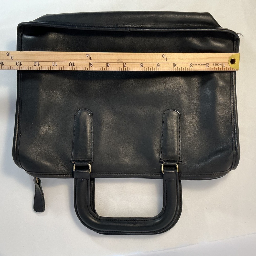 Vintage Coach Black Leather Briefcase Retractable Handle Document Bag 5265 - Picture 12 of 12